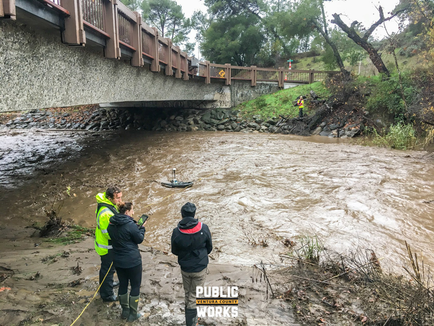 2018_VCPWA_works_marchapril_hydro 2018_VCPWA_works_marchapril_hydro Measuring the river flow.