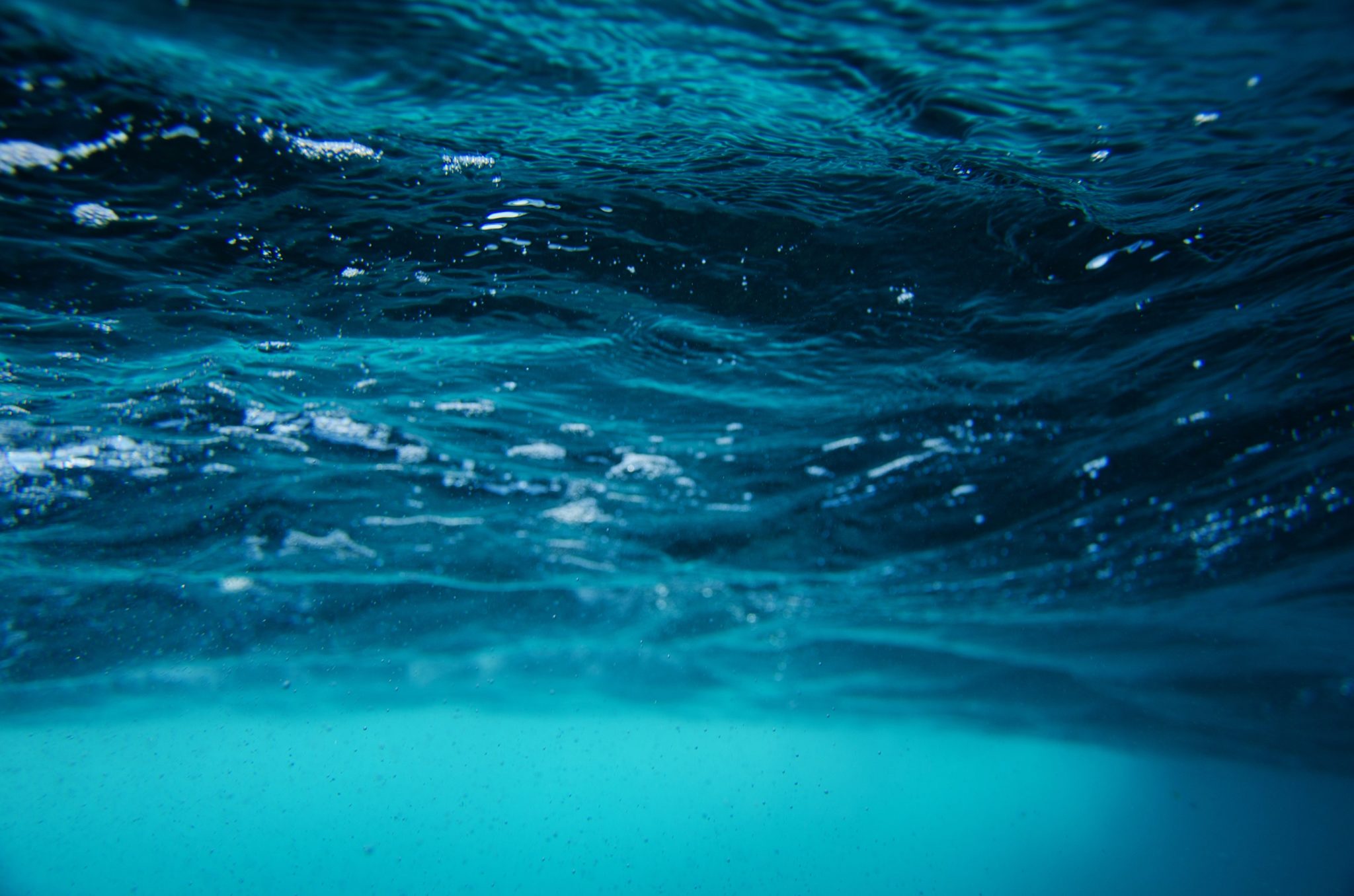 Blue clear water swishing around.