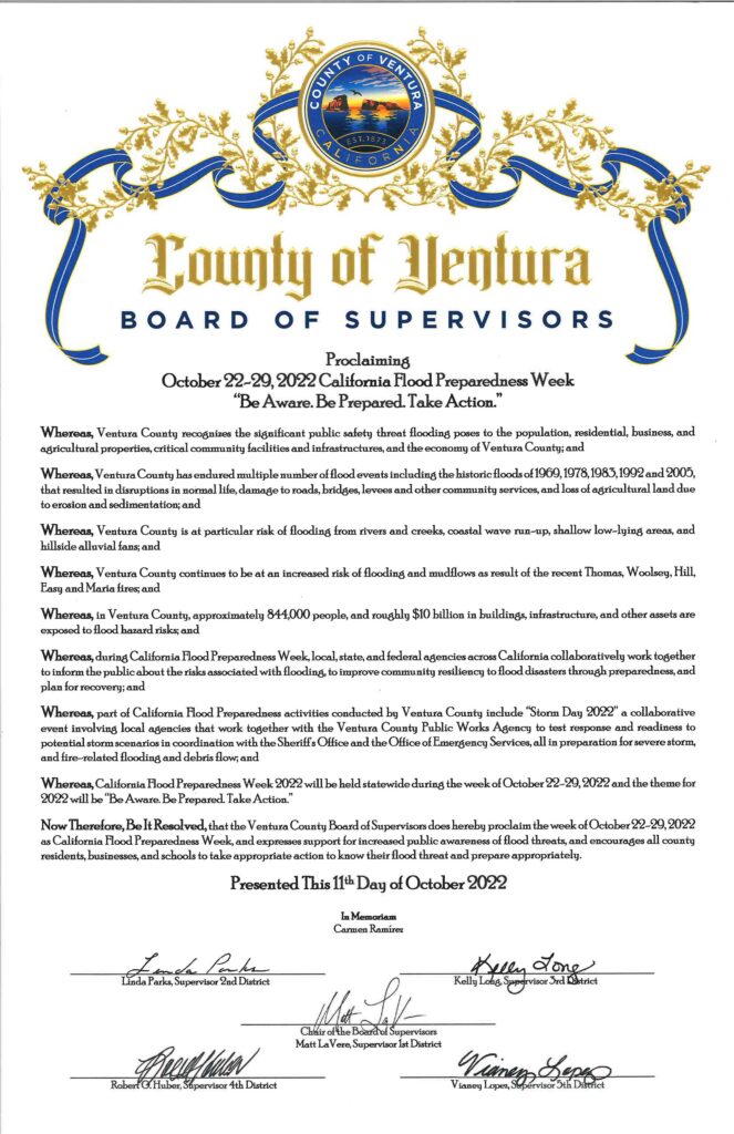 California Flood Preparedness Week