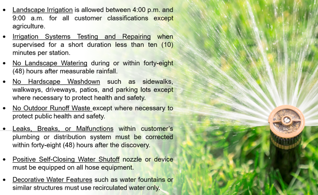 Permanent Water Restrictions 2